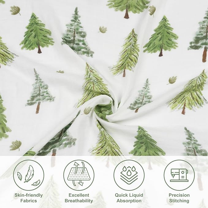 Muslin Swaddle Blankets Neutral - Soft 47x47 Inch Baby Swaddle Wrap & Nursery Receiving Blanket, Mallard Duck/Woodland - Breathable 70% Bamboo Viscose & 30% Cotton