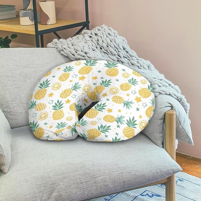 Pineapple and Orange on Breast Feeding Pillows & Pillow Covers Muslin Nursing Pillow Cover Soft Feeding Pillow Slipcover Fits Standard Infant Nursing Pillow Baby Lounger Pillow for Newborn