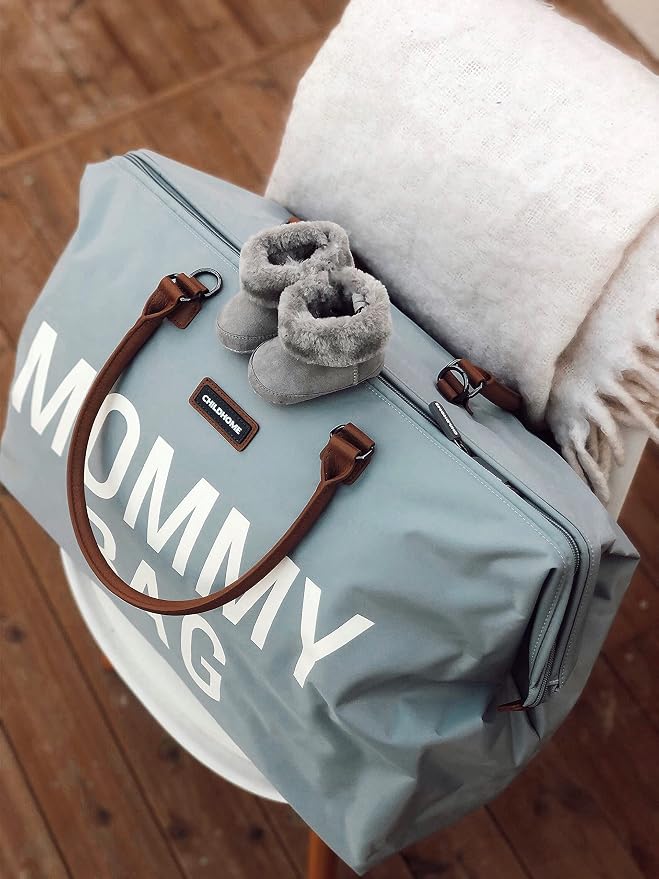 Childhome The Original Mommy Bag – Large Baby Diaper Bag, Mommy Hospital Tote and Travel Tote, Pregnancy Must Haves (Mommy Grey)