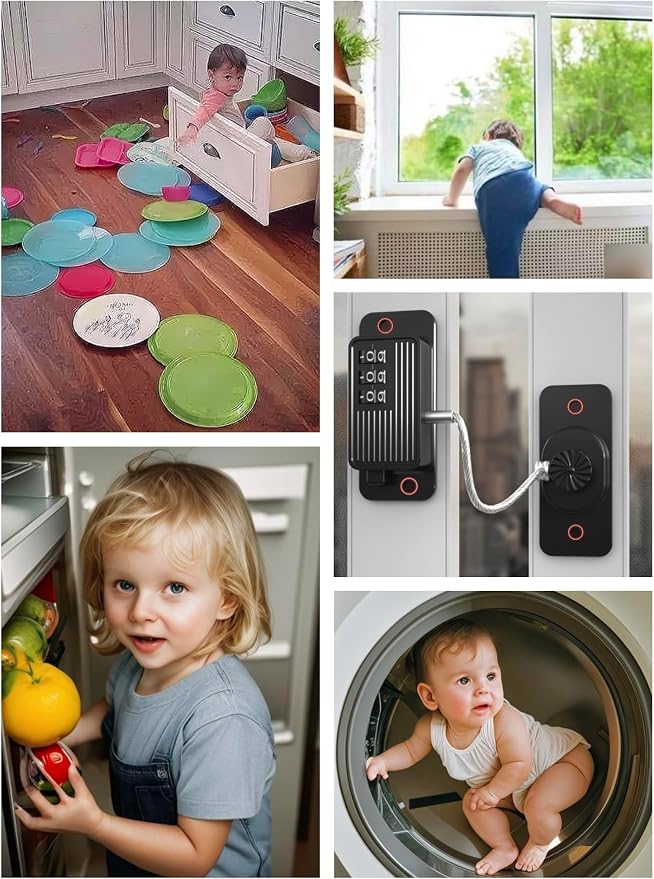 Keep Your Kitchen Safe with Our Fridge Lock - Childproof Your Refrigerator and Cabinets with Our Strong Adhesive Lock