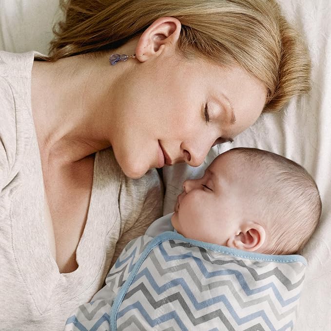 GLLQUEN BABY Swaddles for Newborns Organic Cotton, Soft Baby Boy Swaddles 3-6 Months, Reduce Startle Reflex Womb-Like Sleep Sack Wrap Nursery Swaddling Blankets Blue Elephants