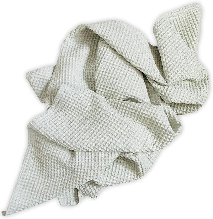 Leyl&Ari Waffle Baby Blanket, 100% Organic Cotton Soft Thin Honeycomb Breathable Summer Thermal for Infant, Newborn, Toddler Crib, Gender Neutral Essential Accessories and Gift, Wayward Willow