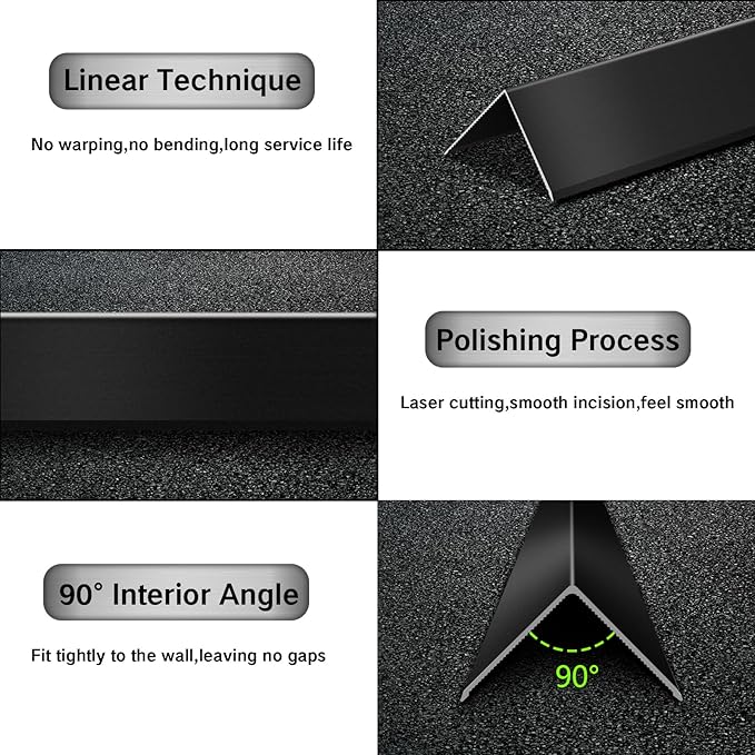 Aluminum Alloy Black Corner Guards 19Ga Thickness Wall Corner Protectors for Walls Right Angle Corner Protectors L Shaped Metal Protectors Guards (2x2x48 Inch-6PCS)