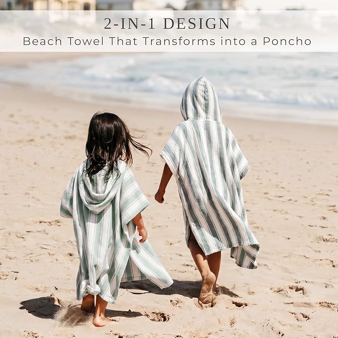 ZICOTO Stylish Hooded Beach Towel for Kids - Extra Soft and Fast Drying Poncho for Toddlers 3-6 Years is Made of Premium Cotton - Perfect Cover Up for Beach Days or Pool and Bath Time Adventures