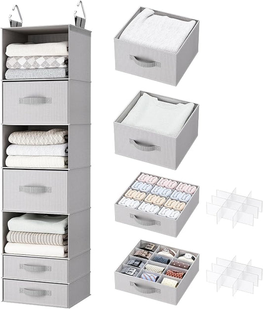 Hanging Closet Organizer, Storage Shelf for Wardrobes, Washable 600D Oxford Cloth Hanging Rack