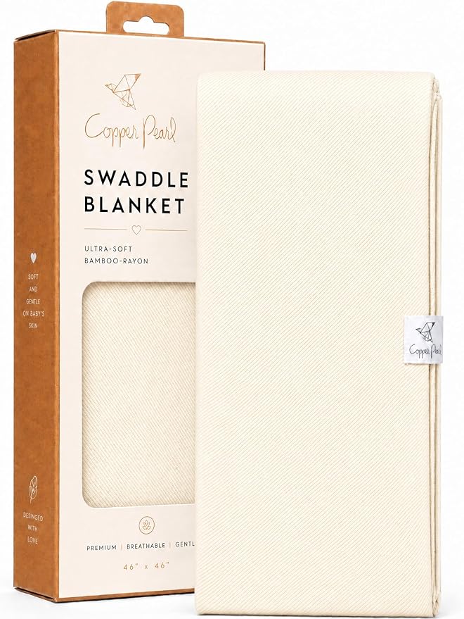 Copper Pearl Swaddle Blankets for Newborns | Soft Stretchy Receiving Blankets for Boys and Girls | Large 46 x 46 Inch Baby Blankets | Lightweight and Breathable Swaddles | Moonstone