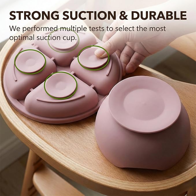 Personalized Silicone Baby Feeding Set with Engraved Name - Custom Baby Bib, Suction Plate, Bowl and Spoon - Silicone Weaning Set - Ideal First Birthday
