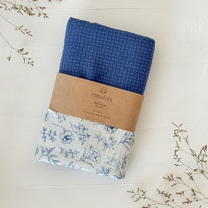 Mouliss Personalized Baby Blanket with Name ??Handmade 100% Organic Cotton Newborn Gift | Custom Knit Blanket for Boys, Girls, Kids & Baby Showers