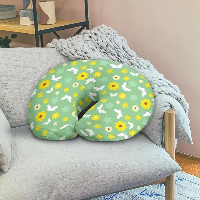 Butterfly Flower Nursing Pillow Covers Slipcovers for Breastfeeding Moms, Ultra Soft Breathable Feeding Pillow Slipcover for Baby Boy Girl