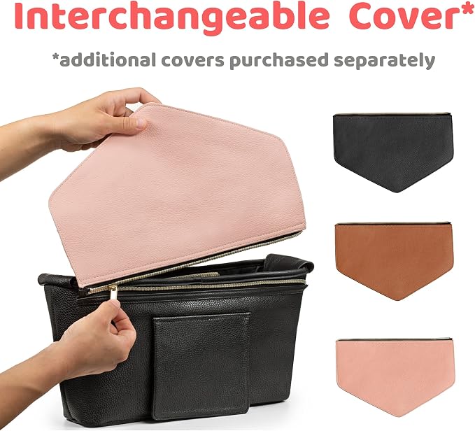 Non Slip Stroller Organizer With Brown Cover