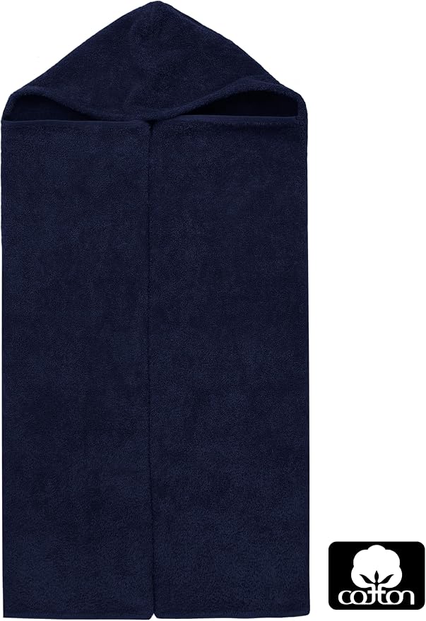 ORIGINAL KIDS Hooded Bath Towel Wrap - 2 Pack - Ultra Soft 100% Cotton Terry Large Oversized Hooded Kids Towel - Shower Pool Beach - 579 GSM Absorbent Quick Dry Plush Gift - 30 x 54 - Navy