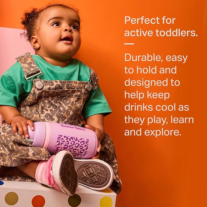 Tommee Tippee Active Straw Toddler Cups, 9 oz, Insulated Sippy Cups For Toddlers 1-3, Silicone Straw and Leak-Proof Valve, Yellow and Green, Pack of 2