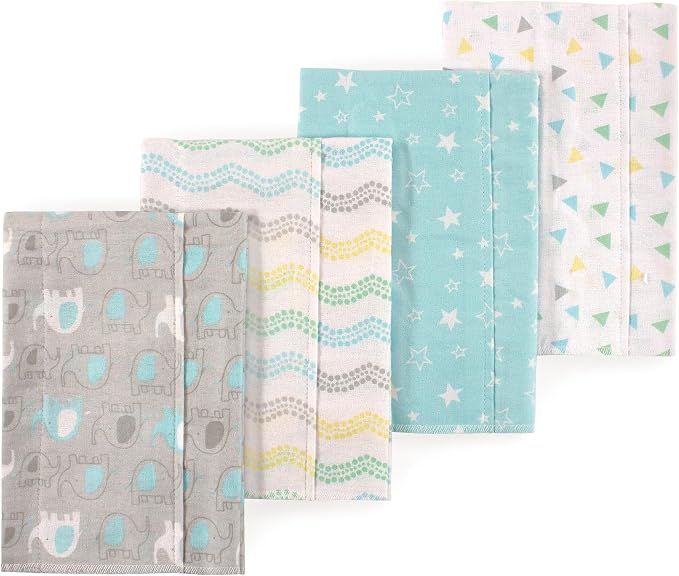 Little Treasure Luvable Friends Flannel Burp Cloths 4pk