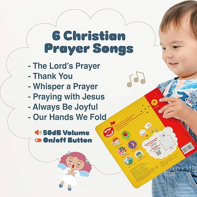Pray with Jesus ??Six Christian Prayer Songs, Bible Songs Book for Toddlers, Christian Interactive Bible Storeis Book Ages 2-5, Christian Gift for Batpism, Christening, Birthday for Boy and Girl