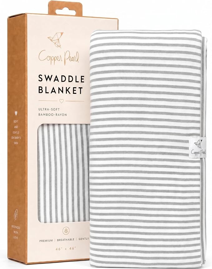 Copper Pearl Swaddle Blankets for Newborns | Soft Stretchy Receiving Blankets for Boys and Girls | Large 46 x 46 Inch Baby Blankets | Lightweight and Breathable Swaddles | Everest