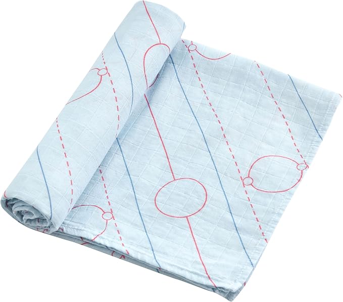 Muslin Swaddle Blankets for Newborn, Large 47"x47" Soft Breathable Bamboo Cotton Baby Blanket, Lightweight Receiving Blanket for Boys and Girls, Ice Action