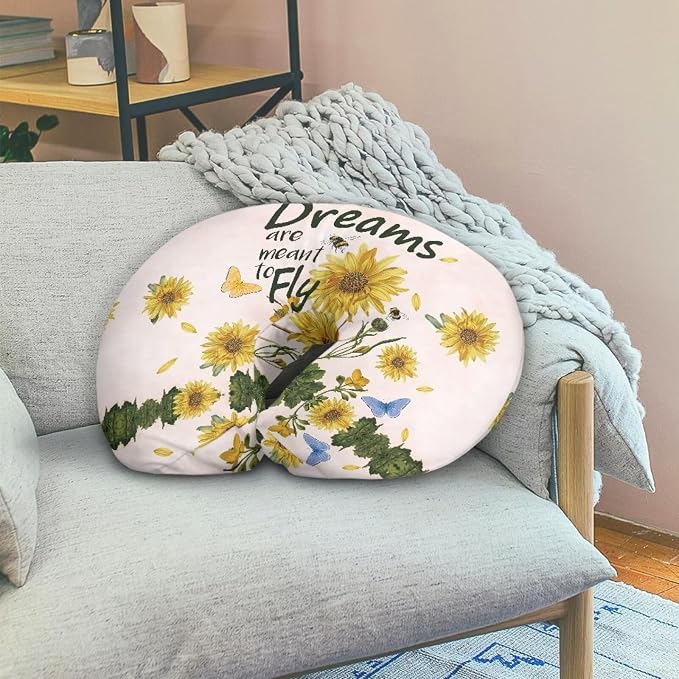 Character Sunflower Breast Feeding Pillow Covers, Ultra Soft Comfortable Slipcovers Stretchy Removable Cover for Breastfeeding Pillows for Baby Girl and Boy