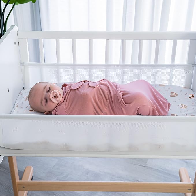 Comfy Cubs 100% Cotton Waffle Weave Blanket and Easy Adjustable 3 Pack Infant Sleep Sack Wrap Bundled