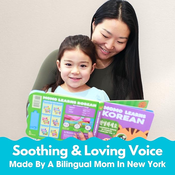Vol. 1 ??Interactive Sound Board Book for Toddlers 1-3, Bilingual English & Hangul Songs & First Words, Talking Musical Learning Toy and Gift for Babies & Kids