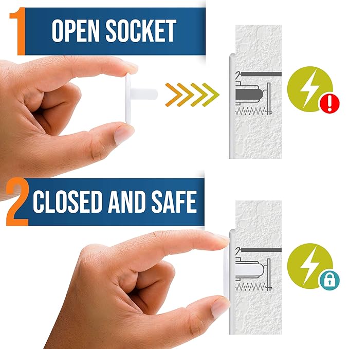 Clear Outlet Covers (50 Pack) Value Pack ??Baby Safety Outlet Plug Covers ??Durable & Steady ??Child Proof Your Outlets Easily