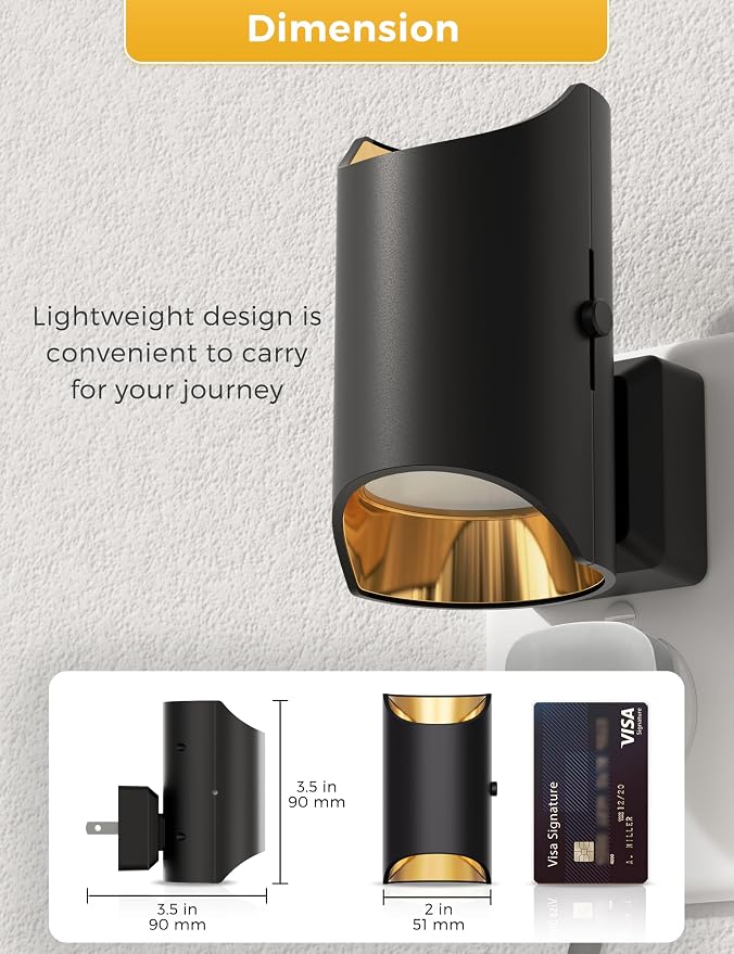 L LOHAS LED Night Light, Amber & Yellow Night Lights Plug into Wall, Dimmable Light Sensor, Soft Night Light, Sleep Light for Kids, Warm Night Light for Bedroom, Hallway, Bathroom, 2 Pack