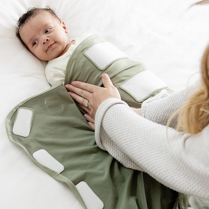 The Ollie Swaddle – Adjustable Baby Swaddle for Newborns | Pediatrician-Approved for Safe Sleep | Easy Closure | Arms-Out | Lightweight, Machine-Washable | Easy Diaper Access
