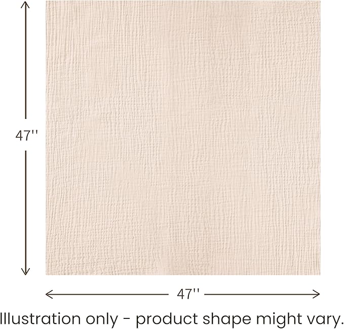 Konssy Muslin Swaddle Blankets for Girls Boys 2 Pack, 100% Cotton Receiving Baby Blanket Large 47 x 47 inches, Soft Breathable Swaddling Wrap for Unisex Newborn (Coffee Check,Moon)