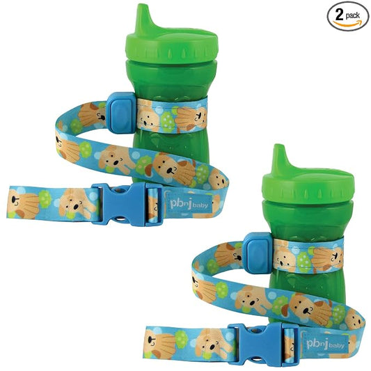 PBnJ Baby SippyPal Sippy Cup Holder Strap Leash Tether (Puppy 2-Pack)