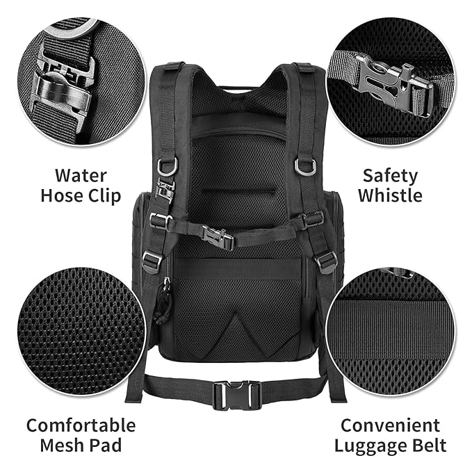 SHARKMOUTH Diaper Bag Backpack for Dad and Mom, Military Molle diaper Pack with Insulated Bottle Holders and Wipe Pocket