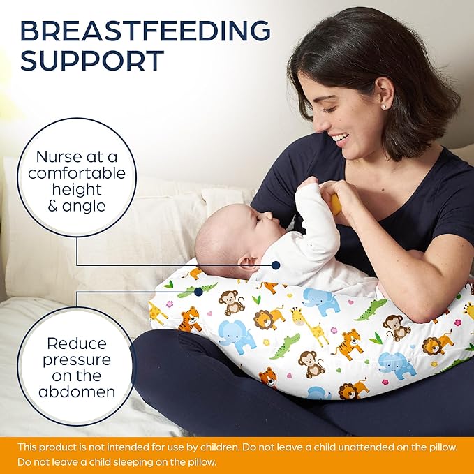 Niimo XXL Pregnancy Pillow & Baby Feeding Pillow - 2022 Double Platinum Winning Maternity Pillow, 100% Cotton Pregnancy Pillow Cover, Machine-Washable, Pregnancy Must Haves