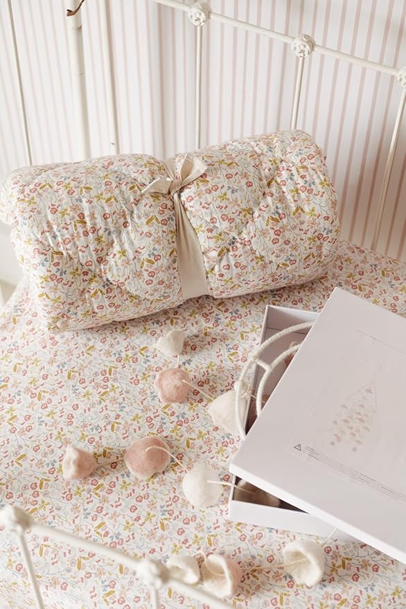 Pehr Baby Play Mat, Floret | Ultra-Soft Quilted 100% Cotton Exterior with Plush Polyester Fiberfill | for Tummy & Playtime | 40??Diameter
