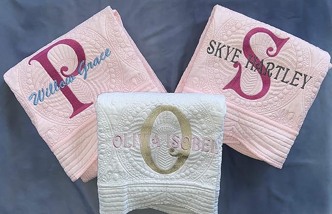 Personalized Baby Blankets Baby Quilt Monogrammed Blankets for Kids Baby Blankets for Girls Embroidered Baby Gifts Soft for Toddler boy or Girl (Sofia)