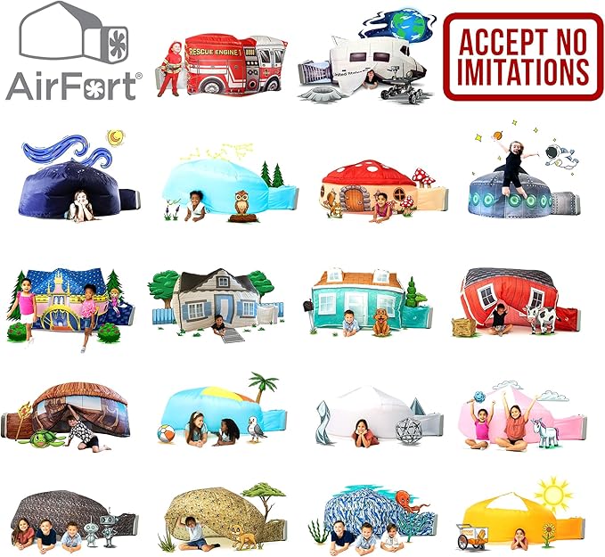 The Original Patented AirFort - Build A Fort in 30 Seconds, Inflatable Fort for Kids, Play Tent for 3-14 Years, A Playhouse Where Imagination Runs Wild, Fan not Included (Constellation)