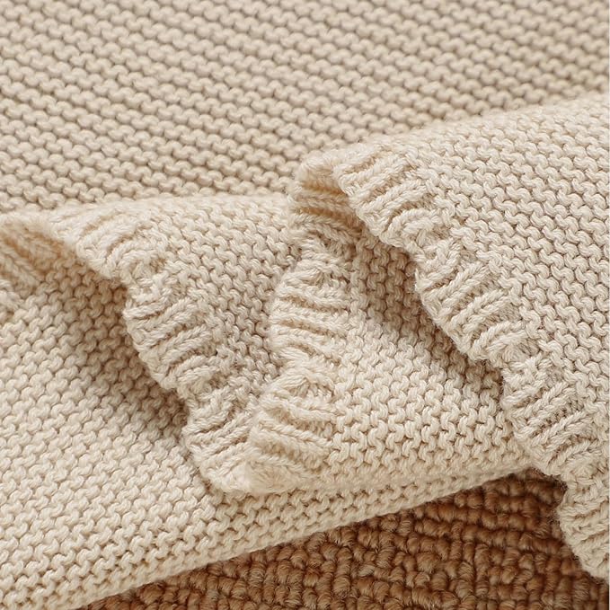 Neiwech Sheep Snuggle Loveys for Babies Cotton Baby Security Blanket for Newborn Infant Boys Girls Beige