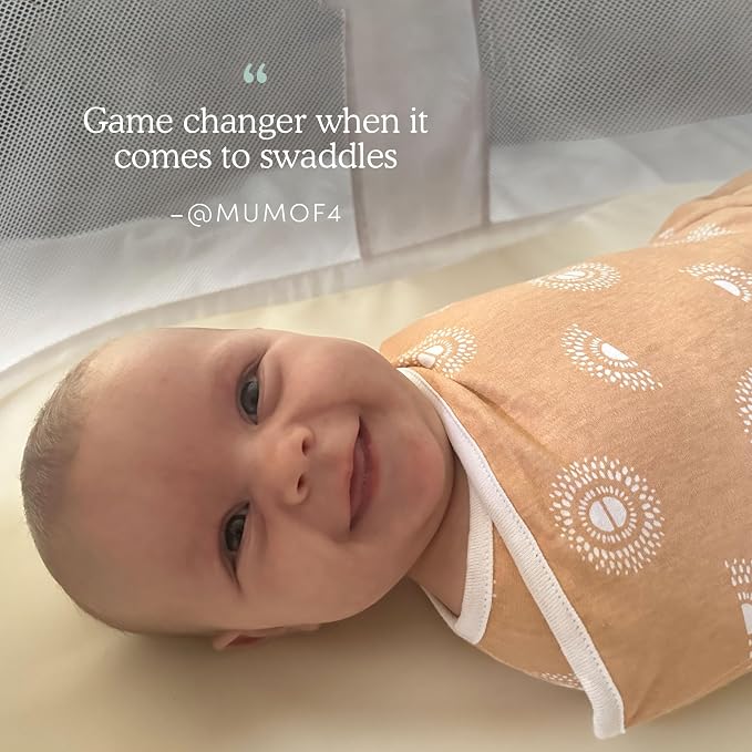 aden + anais Essentials Easy Swaddle Wrap Quick Change with Bottom Zipper, Snug Cotton Knit Baby Wrap Swaddle Blanket for Newborns, TOG 1.0, 3-Pack, Dino-Rama, 0-3 Months, Small/Medium
