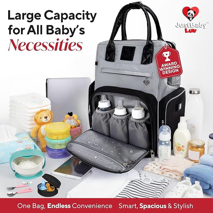 Award-Winning Baby Diaper Bag Backpack with Changing Station –Large Multifunction Waterproof Diaper Bag, Warm Bottle Pockets, Travel Baby Organizer Mom & Dad, Newborn Baby Essentials, Newborn Gift