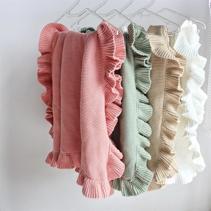 ZXH Personalized Baby Blanket,Soft Cotton Knit Baby Blanket,Embroidered Baby Blanket,Baby Blanket Sage Green,Custom Name Baby Blanket Newborn Gifts for Girl and Boy, GF24316-7