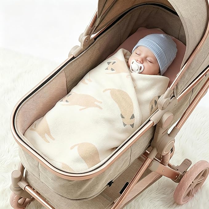 Receiving Baby Blanket,100% Luxury Cotton Knit Baby Blanket,Lightweight Cozy Neutral Swaddling Blanket for Newborns,Boys & Girls,Infant and Toddler