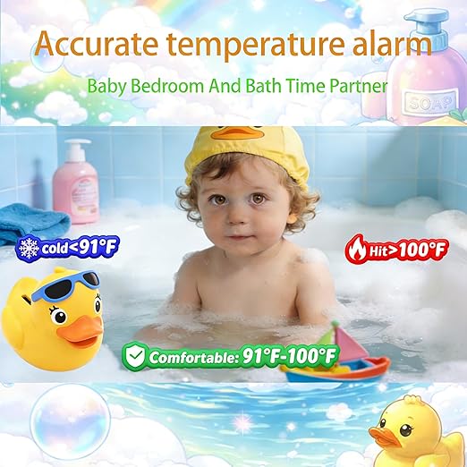 Baby Thermometer - Baby Bath Thermometer, Baby Bath Floating Toy Safety Temperature Water Thermometer Fun Floating Toy for Newborns (Diving-Goggles Duck) - Blue