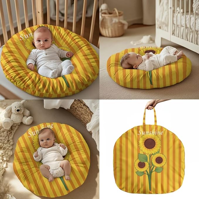 Orange Stripes Baby Nursing Pillow Covers for Breastfeeding Pillows,Fits Nursing Pillows for Boys & Girls,Newborn Lounger Cover for Protable Baby Lounger, Baby Snuggle Lounger me, Baby Gift