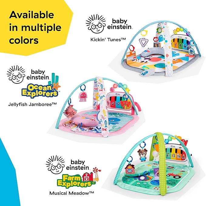 Baby Einstein Farm Explorers 4-in-1 Kickin??Tunes Musical Meadow Music & Language Discovery Gym, Ages 0 Months and Up