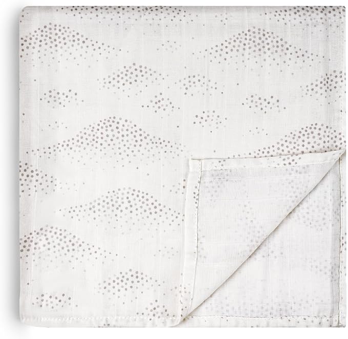 HECCEI Muslin Swaddle Blanket - Baby Muslin Blanket Large Swaddles 47 x 47 inches Breathable & Soft Baby Receiving Blanket Gender Neutral for Newborn Boys Girls, Dotted Landscape