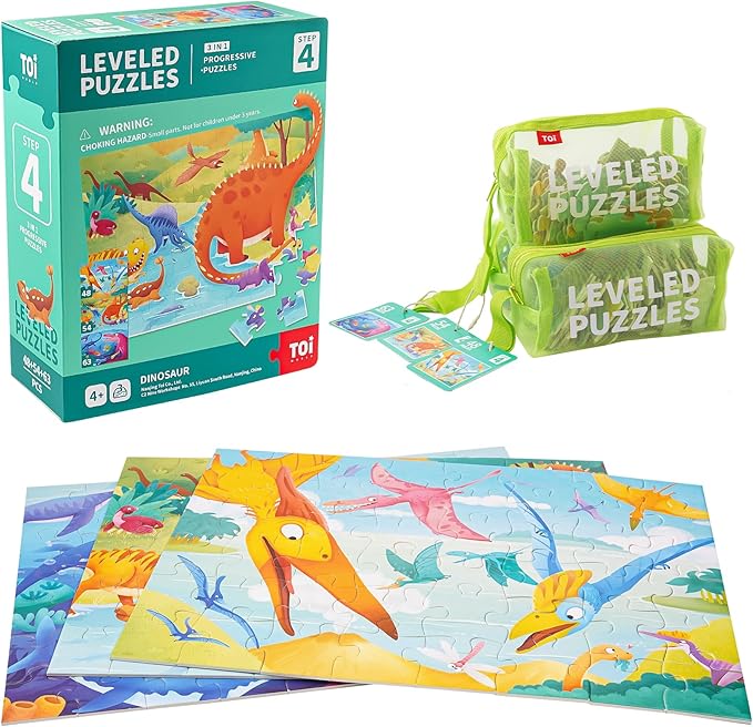 TOI Leveled Puzzles for Kids Aged 3.5 and Up, Toddler Puzzle Preschool Learning Jigsaw Puzzles, Large Pieces Educational Game for Boys Girls, Classic Education Step 4