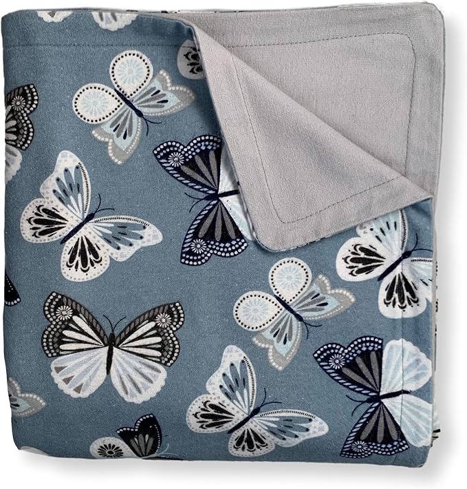 Leyl&Ari Flannel Baby Blanket (Butterfly) | Winter Blankets for Baby Boy and Girls | Toddler Crib Blanket | Made in USA