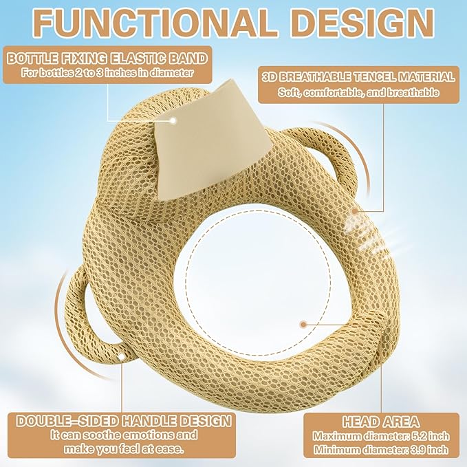 kornsurte Baby Feeding Pillow, Ergonomic Feeding Aid for Bottle Feeding (Beige)