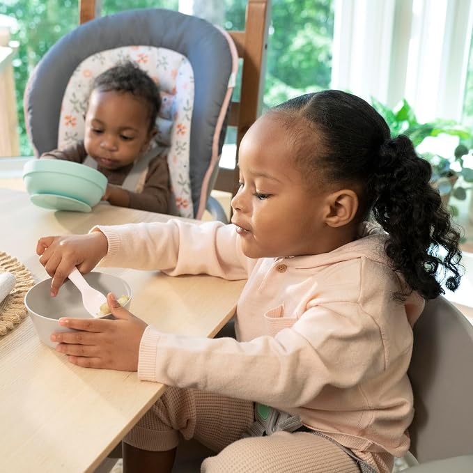 Ingenuity Full Course 6-in-1 High Chair - Baby to 5 Years Old, 6 Convertible Modes, 2 Dishwasher Safe Trays - Milly