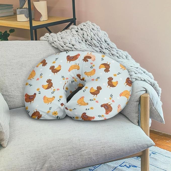 Cute Chicken Nursing Pillow Cover Ultra Soft Comfortable Newborn Nursing Pillow Case Washable and Easy to Clean
