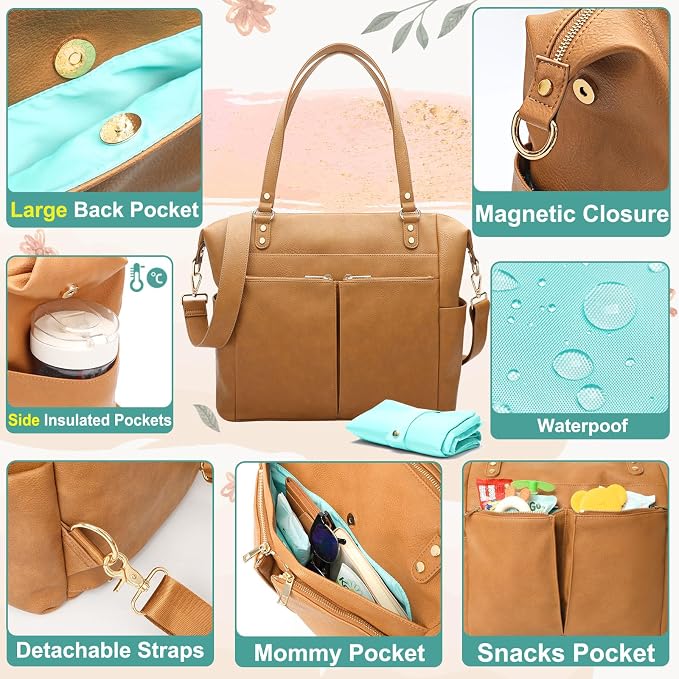 MOMINSIDE Diaper Bag Tote & Small Mini Diaper Bag, Clear Bag for Stadium Events