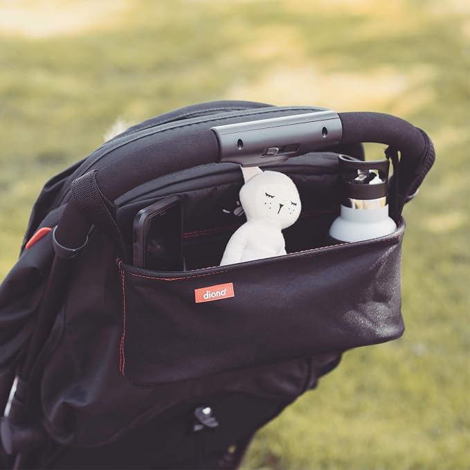 Diono Buggy Buddy Universal Stroller Organizer with Cup Holders, Secure Attachment, Zippered Pockets, Safe & Secure, Black (Pack of 3)