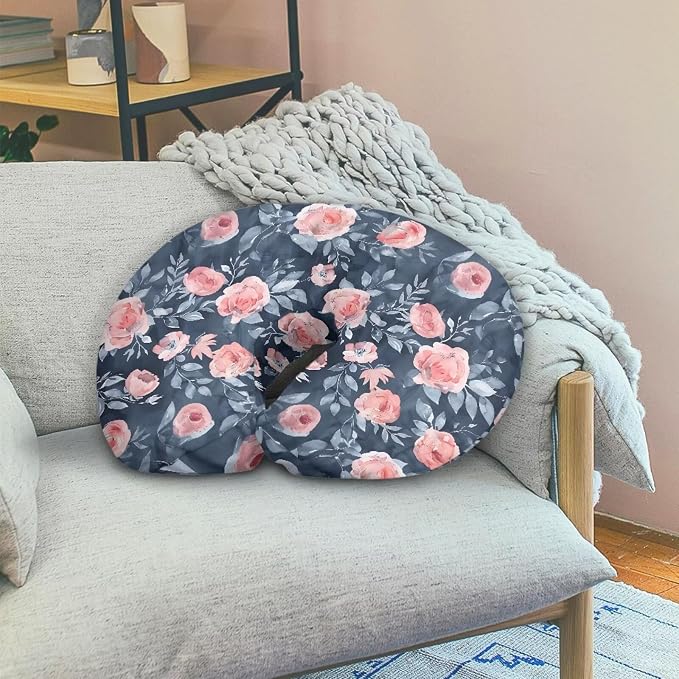 Vinatge Flower Nursing Pillow Cover for Baby Boys Girls, Breathable Breastfeeding Pillow Slipcover Cushion Cover, Soft Fabric Fits Snug On Infant, Fits for Nursing Pillow Newborn